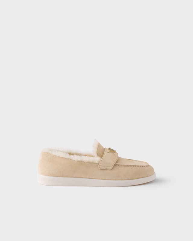 Prada Suede and shearling loafers