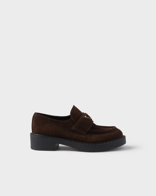 Prada Chocolate suede loafers