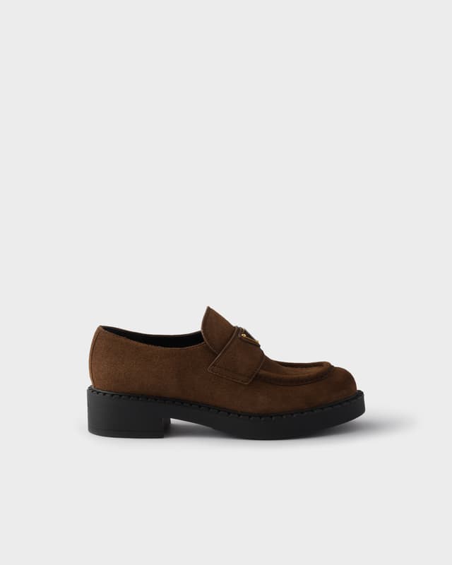 Prada Chocolate suede loafers