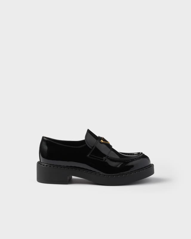 Prada Chocolate patent leather loafers