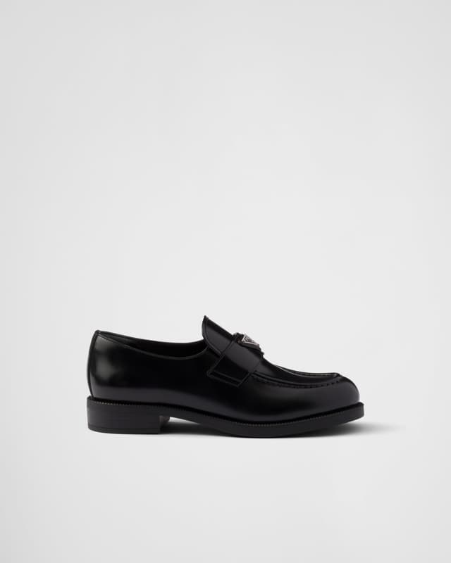 Prada Brushed leather loafers