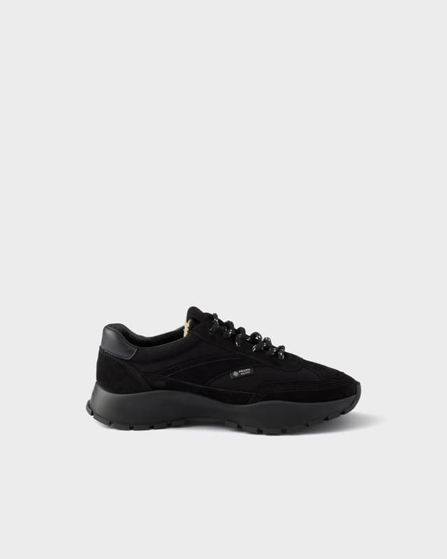 Prada Mesh fabric and suede sneakers