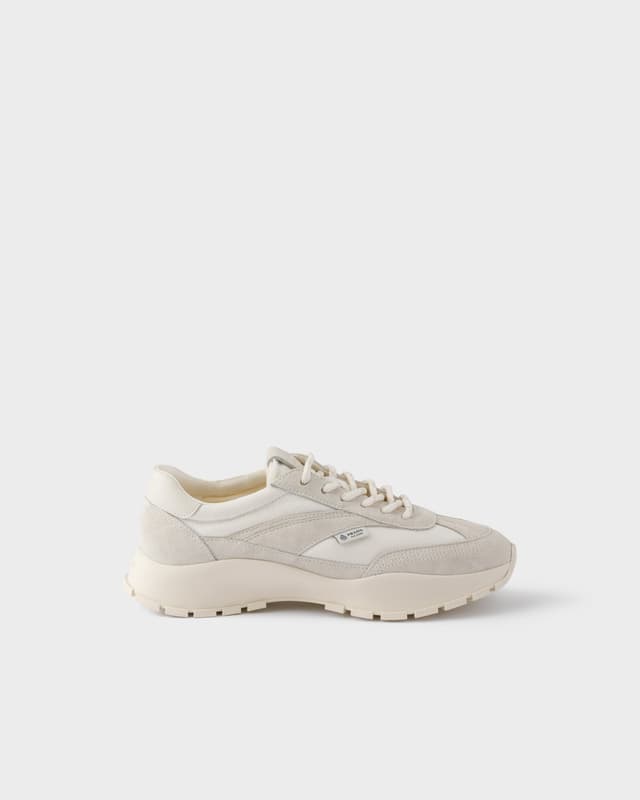 Prada Mesh fabric and suede sneakers
