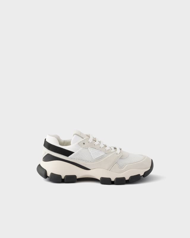 Prada Mesh fabric and suede sneakers