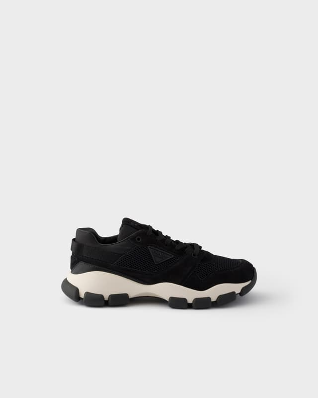 Prada Mesh fabric and suede sneakers