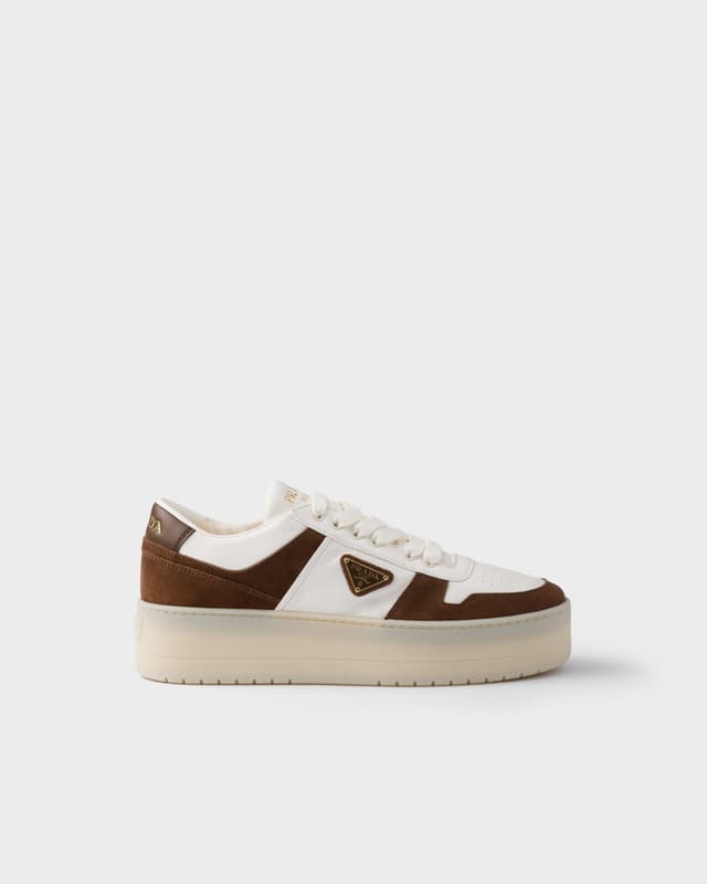 Prada Downtown Bold nappa leather and suede sneakers