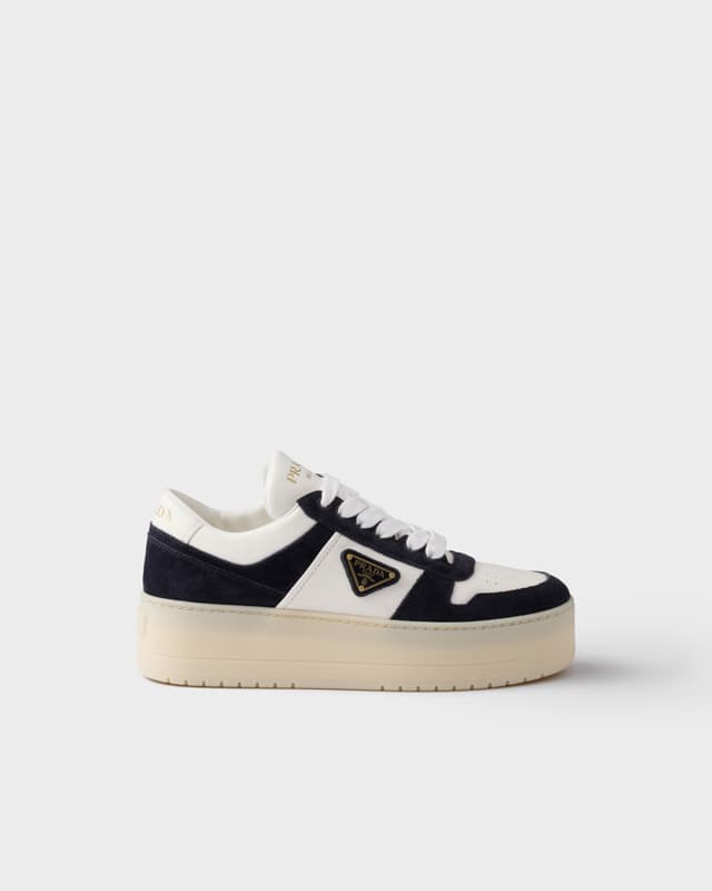 Prada Downtown Bold nappa leather and suede sneakers