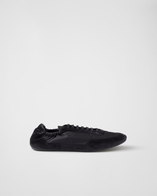 Prada Collapse Re-Nylon and suede sneakers