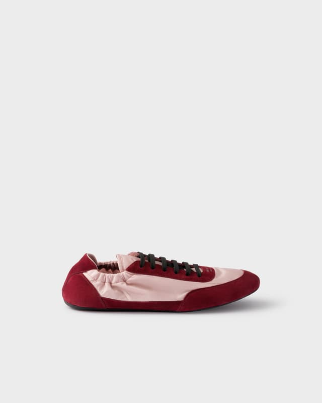 Prada Collapse Re-Nylon and suede sneakers