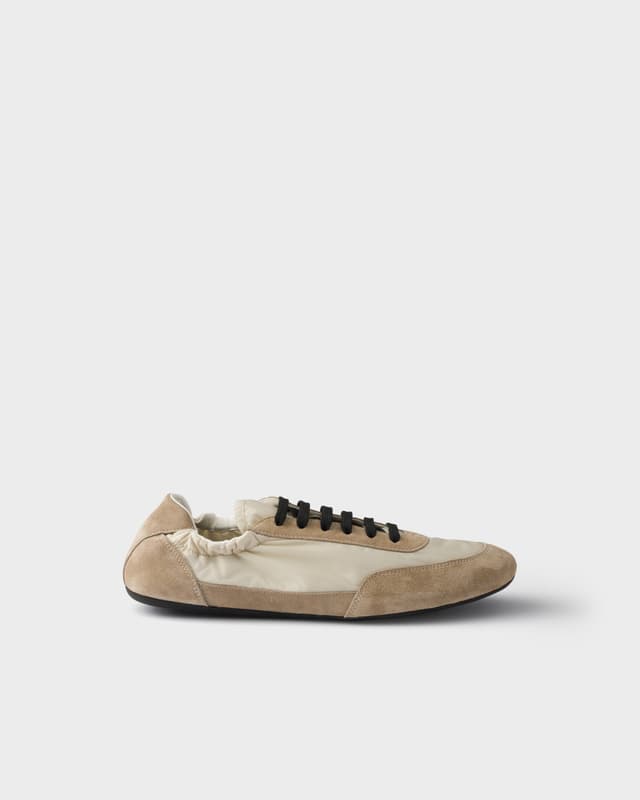 Prada Collapse Re-Nylon and suede sneakers