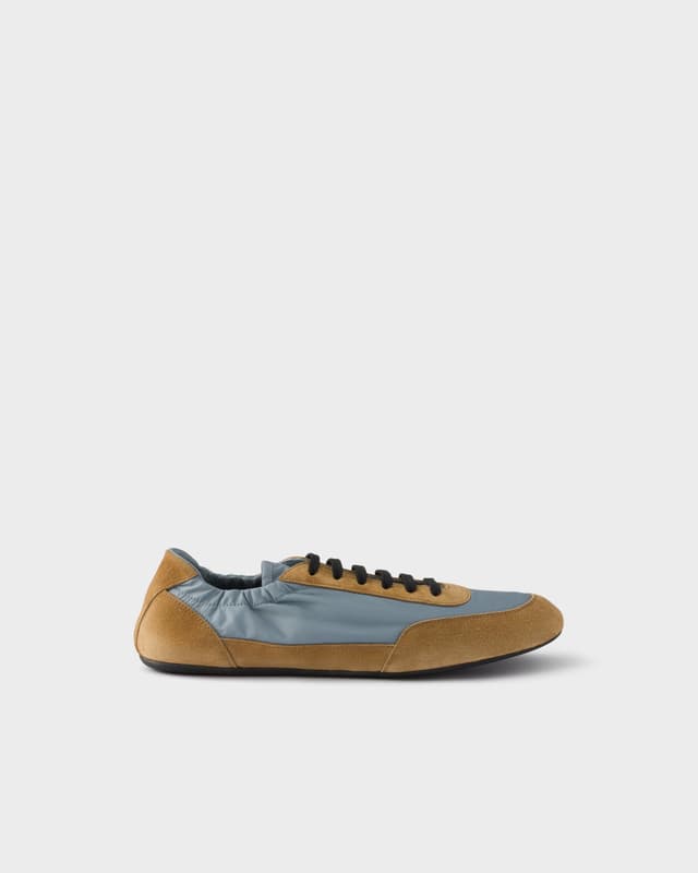 Prada Collapse Re-Nylon and suede sneakers
