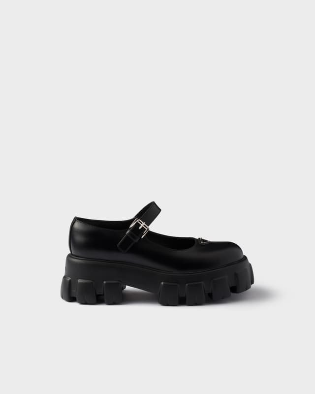 Prada Brushed leather Monolith Mary Janes