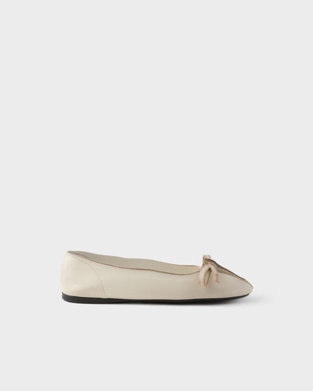 Prada Antiqued leather ballerinas