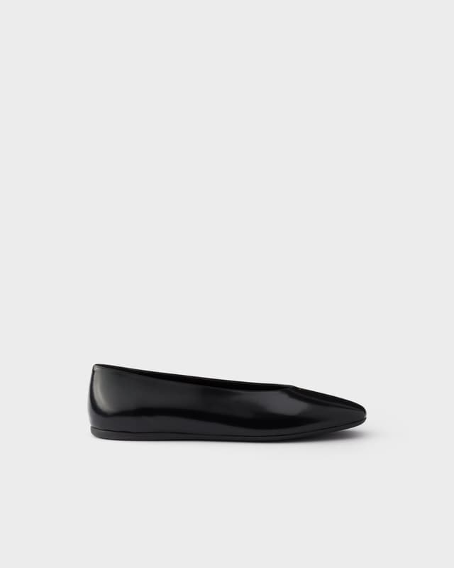 Prada Brushed leather ballerinas