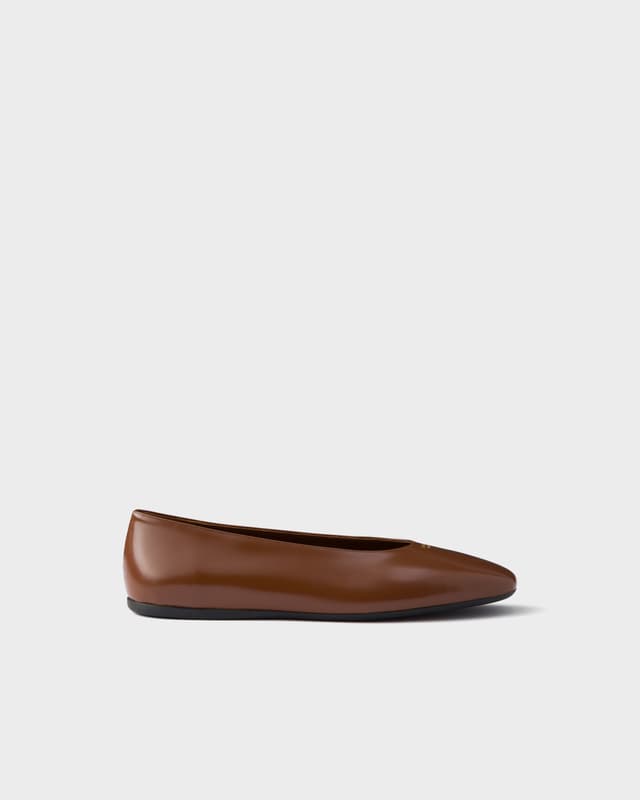 Prada Brushed leather ballerinas