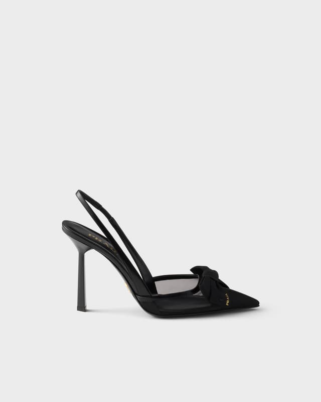 Prada Mesh fabric slingback pumps