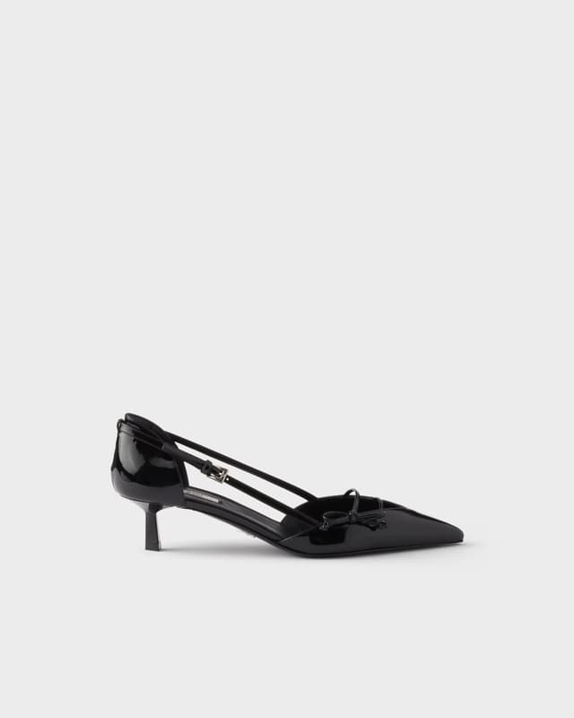 Prada Open side patent leather pumps