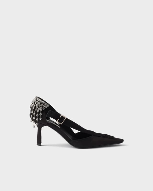 Prada Canvas pumps with crystals