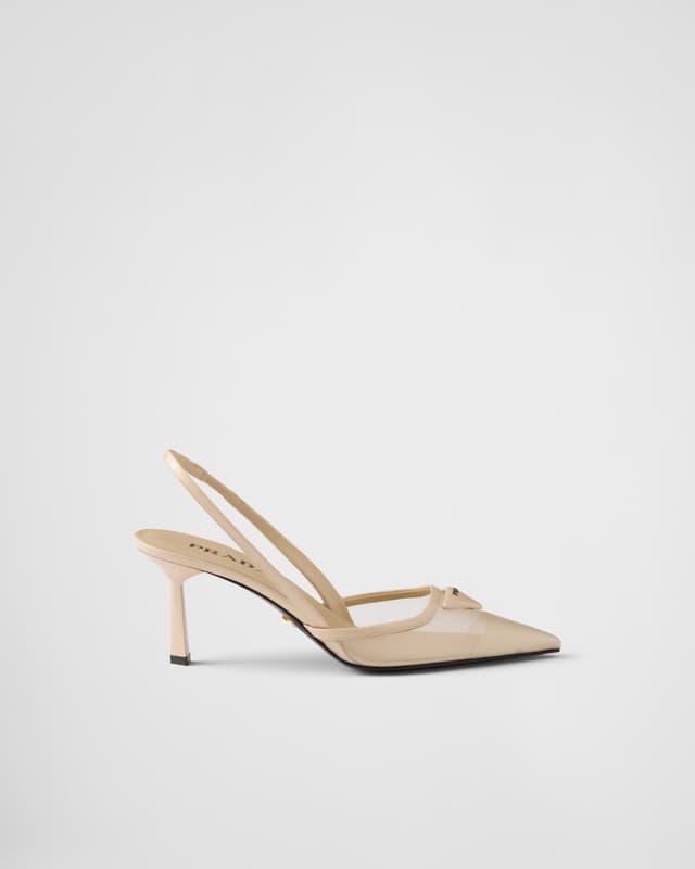 Prada Mesh fabric slingback pumps