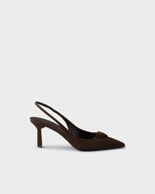 Prada Suede slingback pumps