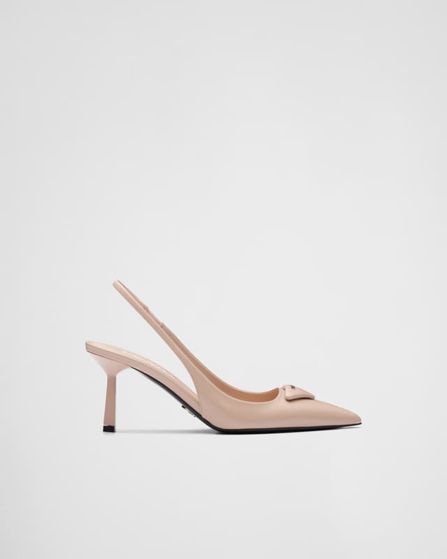 Prada Brushed leather slingback pumps