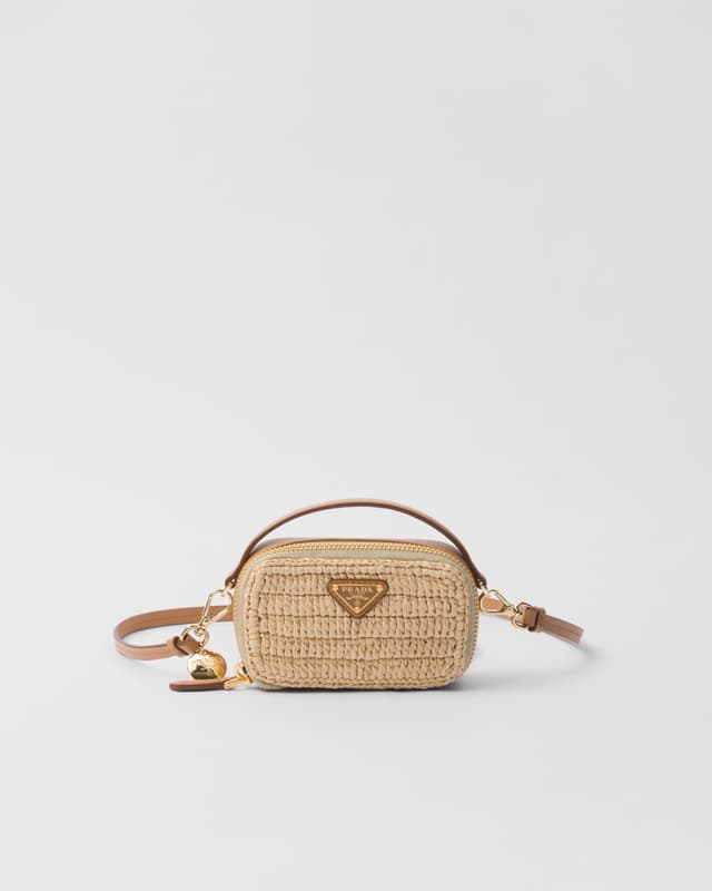 Prada Crochet and leather mini-pouch