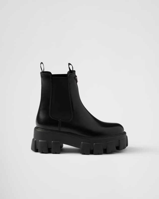 Prada Monolith brushed leather Chelsea boots