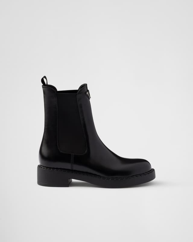 Prada Chocolate brushed leather Chelsea boots