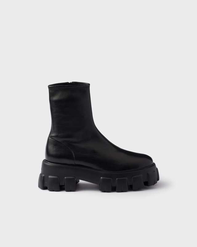 Prada Monolith stretch nappa leather booties