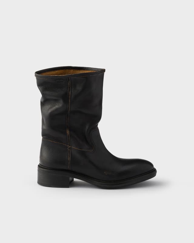 Prada Vintage-effect leather boots