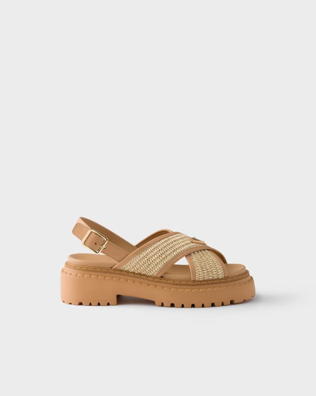 Prada Crochet and leather sandals