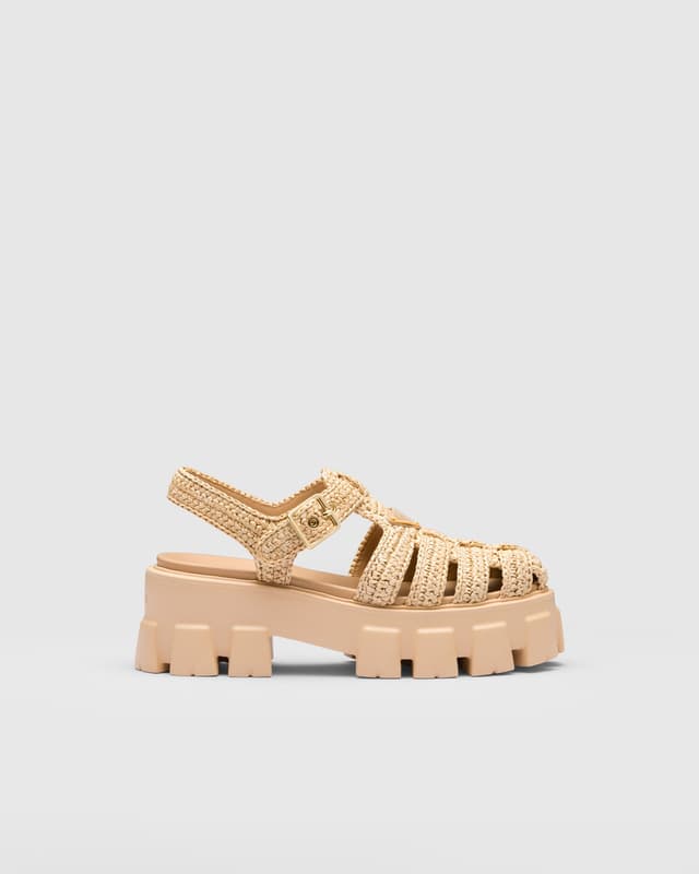 Prada Monolith crochet cage sandals