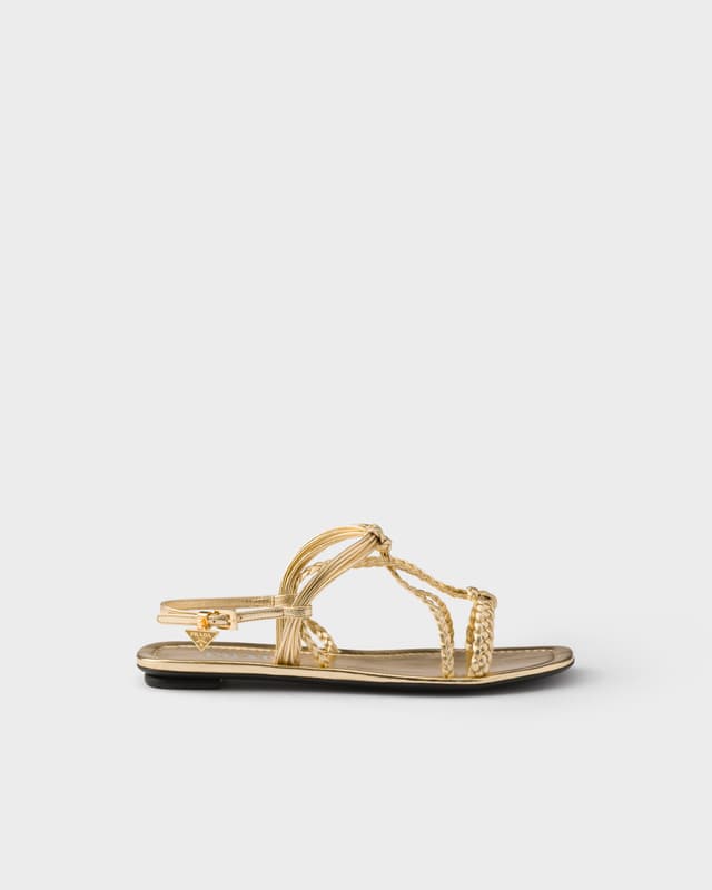 Prada Flat mordoré nappa leather sandals