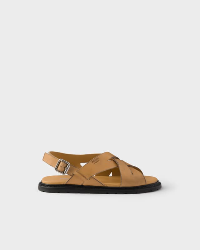Prada Antiqued leather sandals