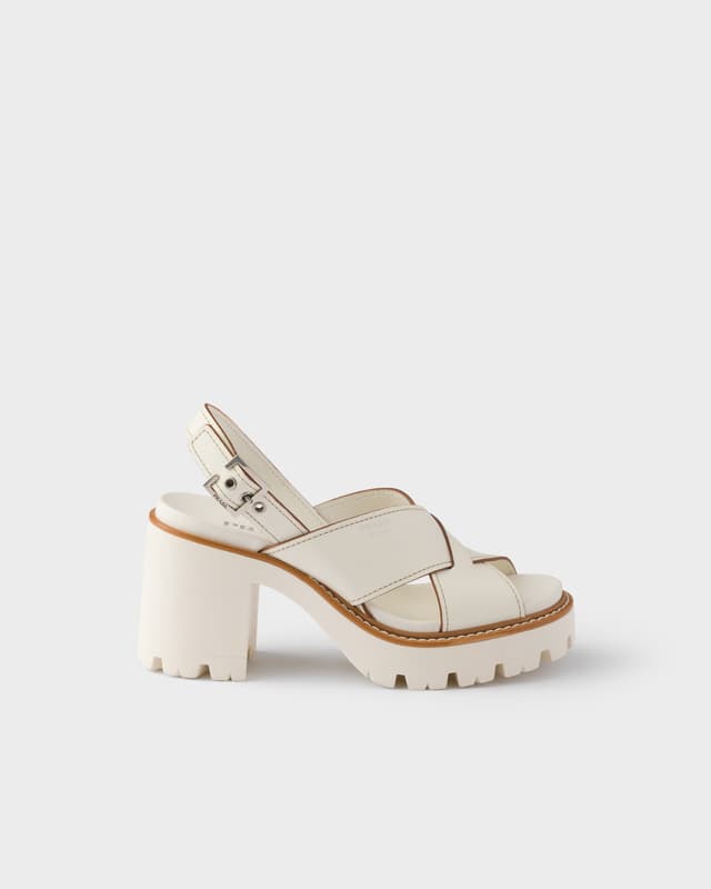 Prada Crisscross leather platform sandals