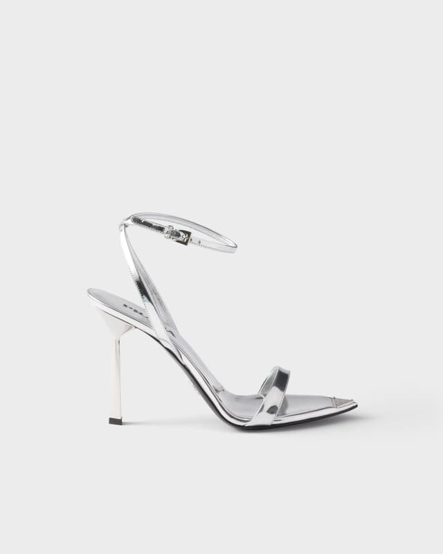 Prada Metallic leather high-heeled sandals