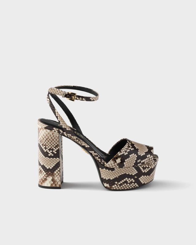 Prada Python-print Ayers leather platform sandals