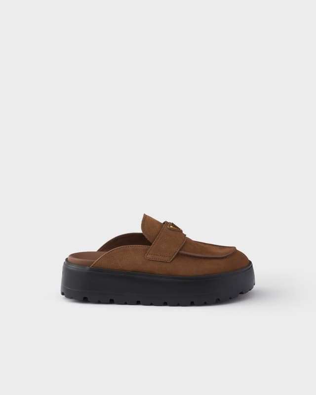 Prada Nubuck flatform mules