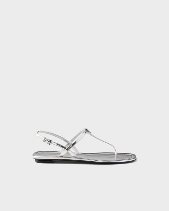 Prada Metallic leather thong sandals