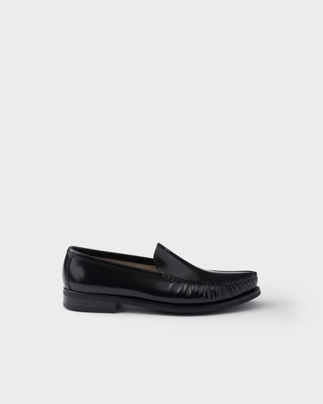 Prada Brushed leather loafers