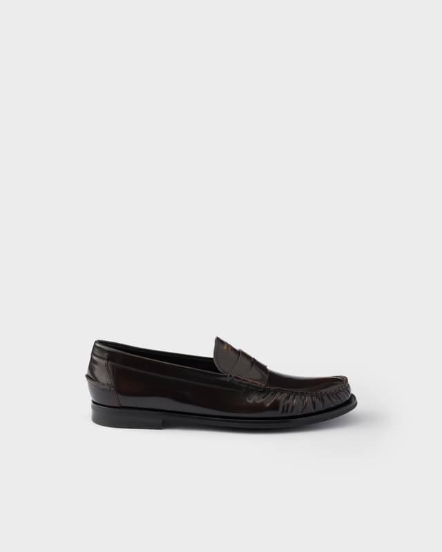Prada Brushed leather loafers