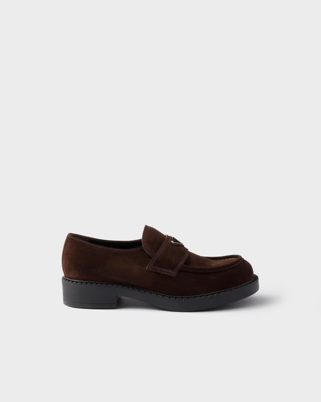 Prada Chocolate suede loafers