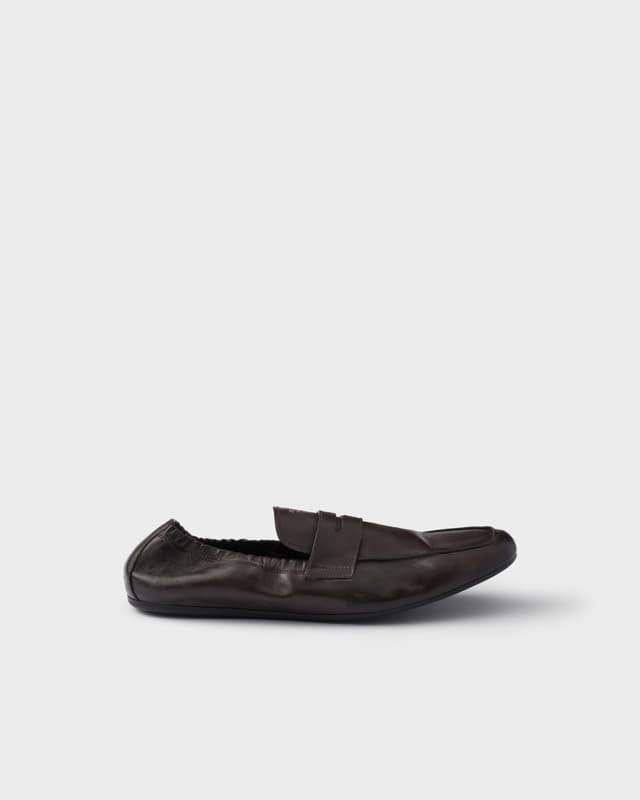 Prada Shuffle antiqued leather loafers