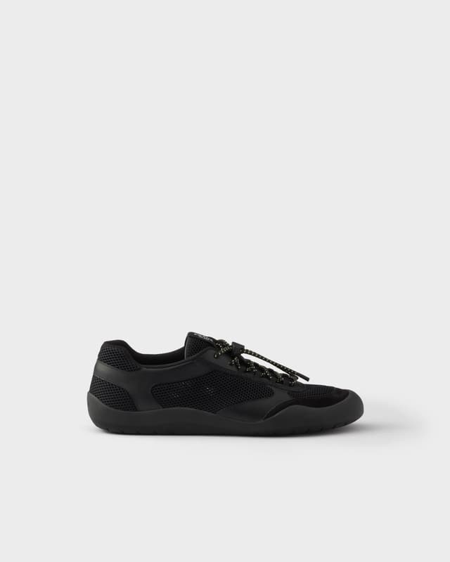 Prada Speedrock leather and mesh fabric sneakers