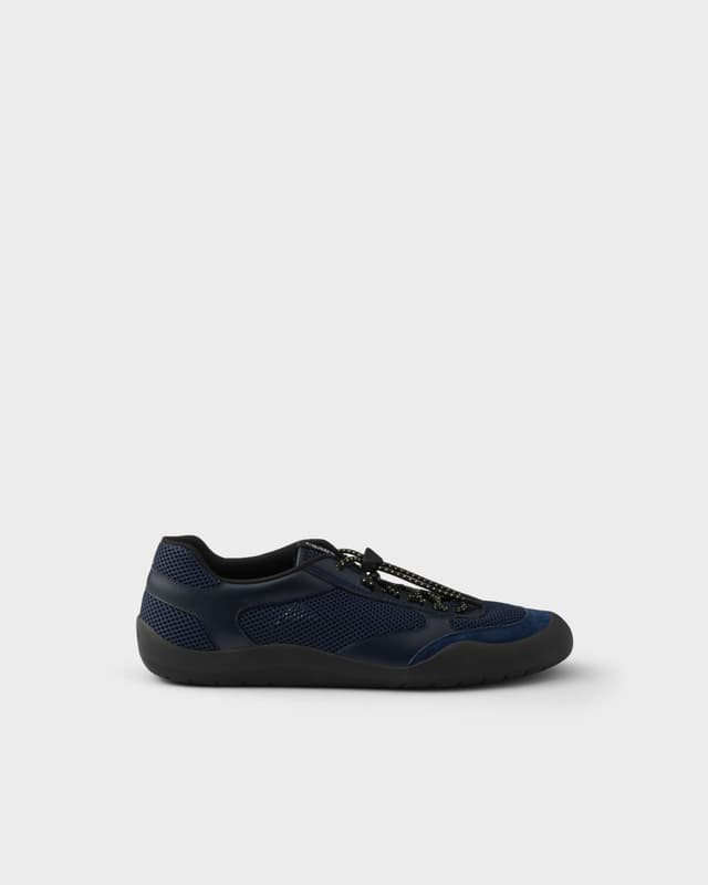 Prada Speedrock leather and mesh fabric sneakers