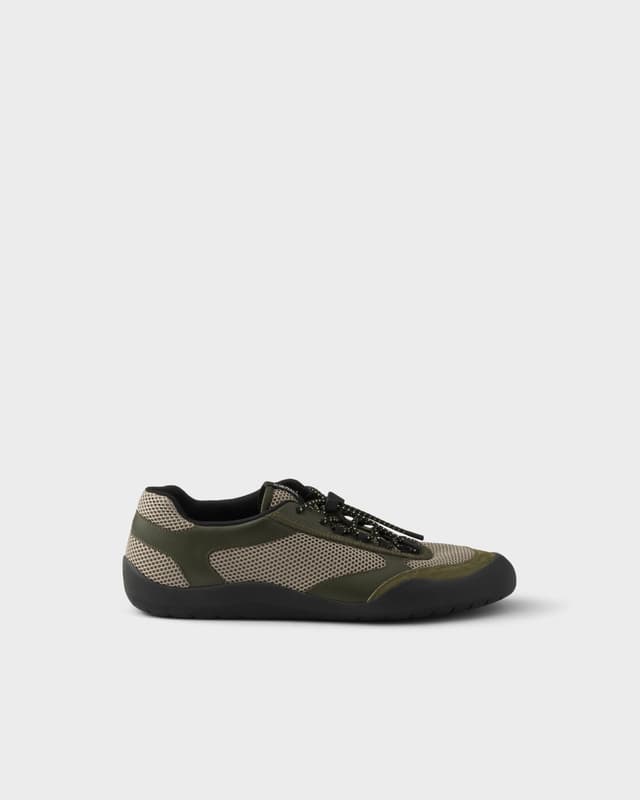 Prada Speedrock leather and mesh fabric sneakers