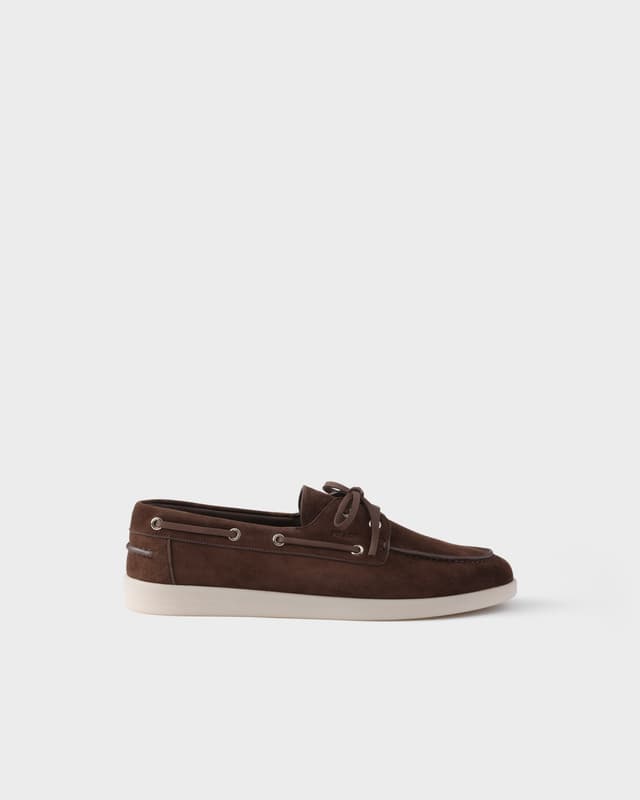 Prada Suede boat shoes with laces