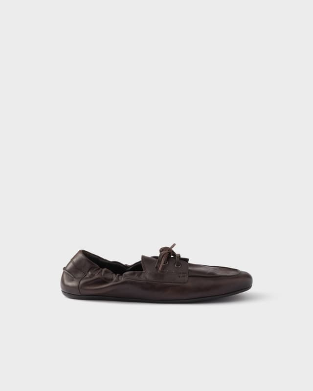 Prada Shuffle antiqued leather laced shoes