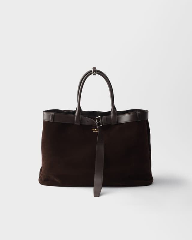 Prada Prada Buckle suede bag with belt