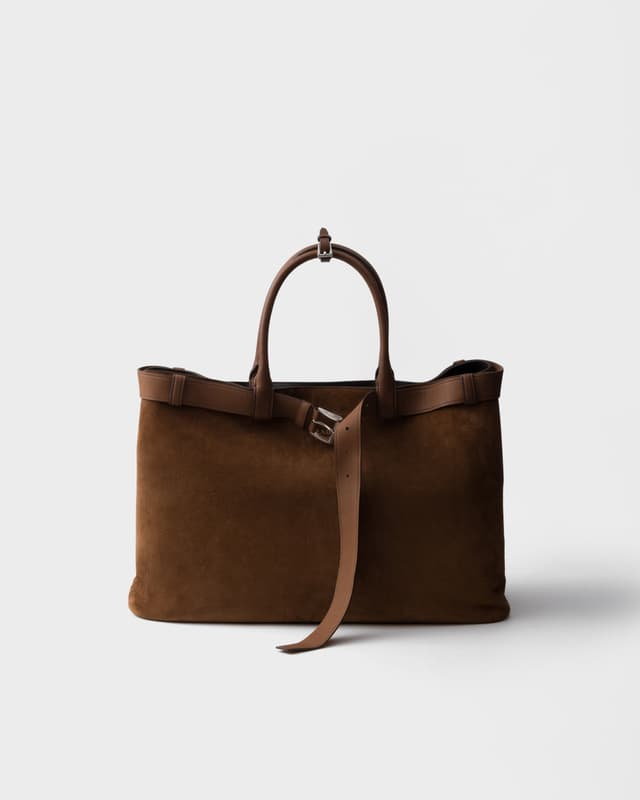 Prada Prada Buckle suede bag with belt